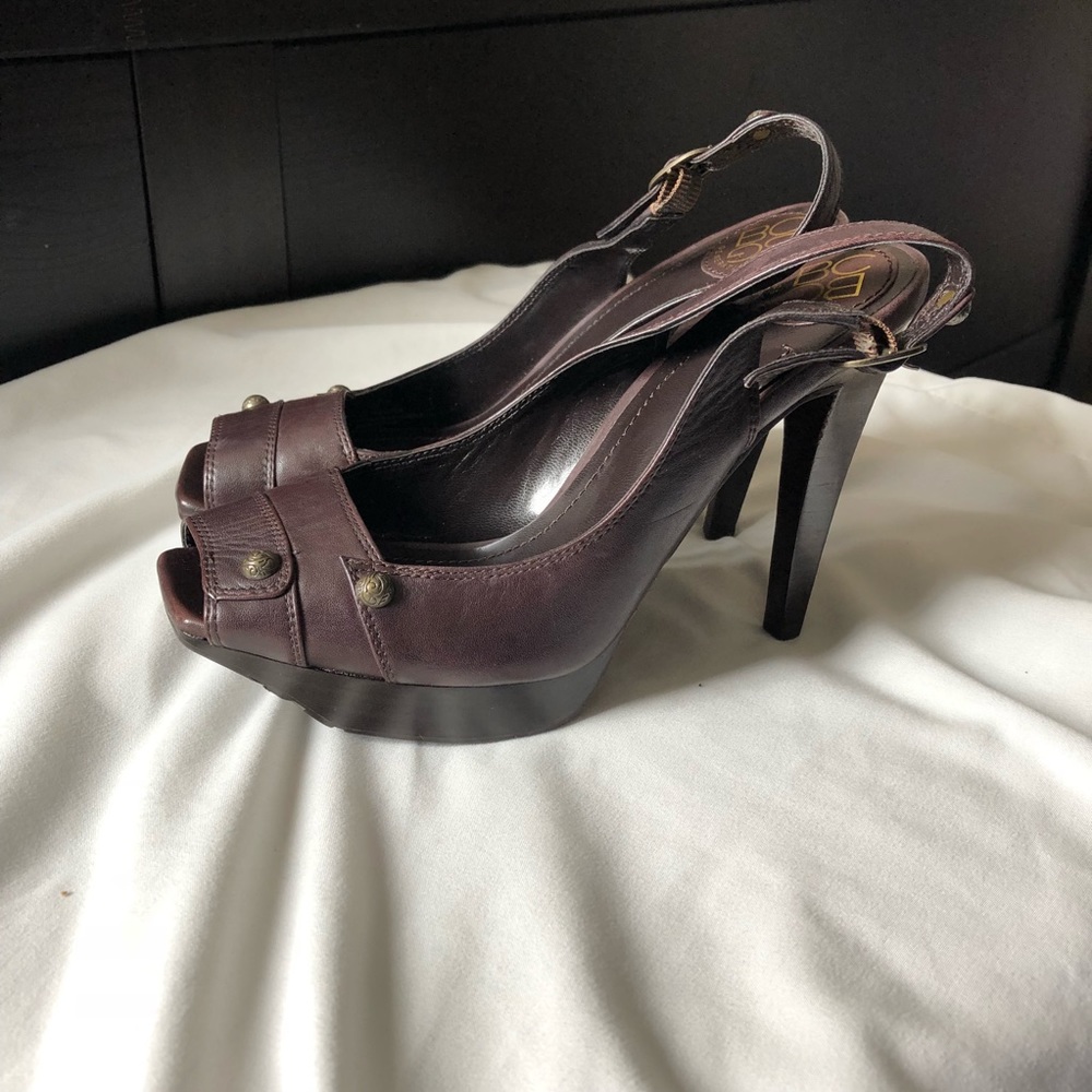 BCBG peep toe heels